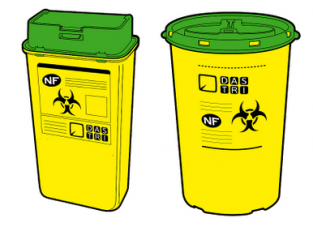 Sac poubelle jaune dechets activites soins a risque infectieux